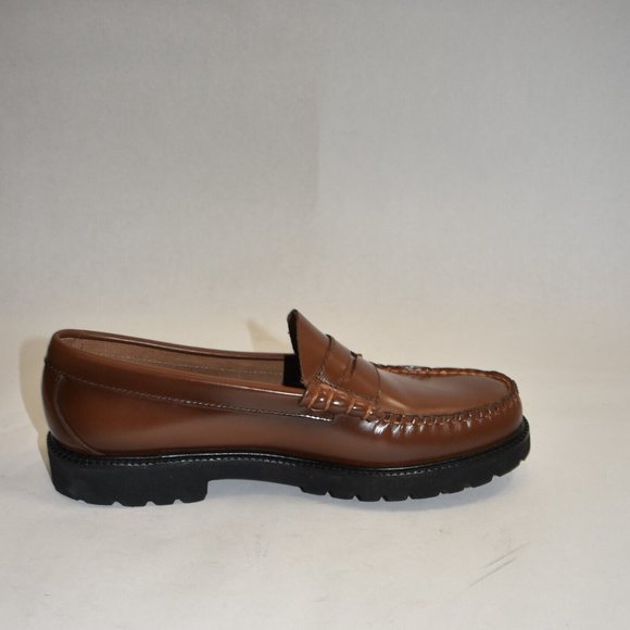 New! G.H. BASS Larson Lug Sole Contrast Penny Loafer Honey Brown Size 9 DD285